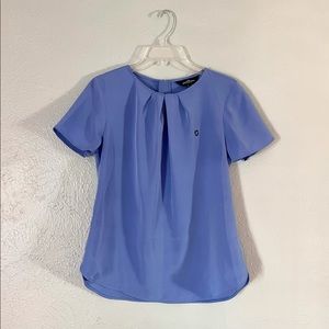 Lands End Chase Logo Keyhole Pleated Blouse